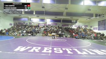Girls 127 lbs Cons. Semi - Chloe Warner, Pleasant Valley Girls vs Ava Campos, Gridley Girls