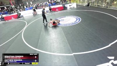 110 lbs Cons. Round 3 - Sebastian Cisneros, Dethrone Wrestling Club vs Matthew Esqueda, Orange County RTC