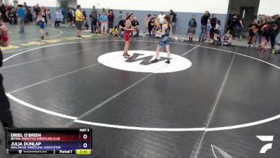 95 lbs Rr1 - Julia Dunlap, Avalanche Wrestling Association vs Driel O`Brien, Bethel Freestyle Wrestling Club