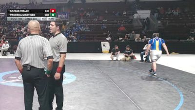 Girls 235 lbs 1st Place Match - Caylee Miller, Bloomfield vs Vanessa Martinez, Goddard