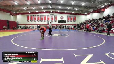 174 lbs Cons. Round 3 - Gurdarsham Singh, Sierra College vs Marcos Serna, Arizona Christian