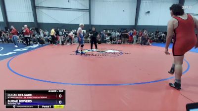 285 lbs Champ. Round 1 - Lucas Delgado, Wynooche Valley Wrestling Academy vs Burak Bowers, Washington