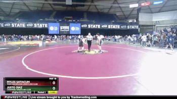 135 lbs Cons. Round 2 - Justo Diaz, Cashmere Wrestling Club vs Myles Satiacum, Team Aggression Wrestling Club