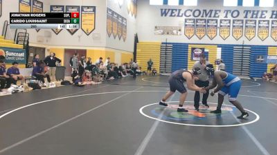 285 lbs Quarterfinals (8 Team) - Jonathan Rogers, South Plantation vs Carido Louissaint, South Dade