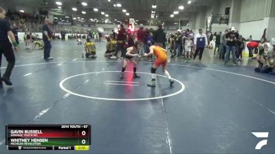 67 lbs Cons. Round 5 - Whitney Hensen, Michigan Revolution vs Gavin Bussell, Saranac Youth WC