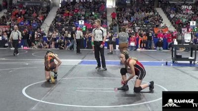 80 lbs Champ. Round 1 - Emery Hughes, Ottawa Mat Masters vs Teigan VanDonge, Onaga