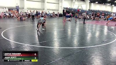 120 lbs Round 5 (16 Team) - Justus Thrasher, Indiana Smackdown Gold vs Jaden Roett, Florida Young Gunslingers