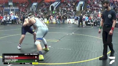 195 lbs Cons. Round 3 - Mason Morey, Michigan West WC vs Braylon Hake, Oxford Youth WC