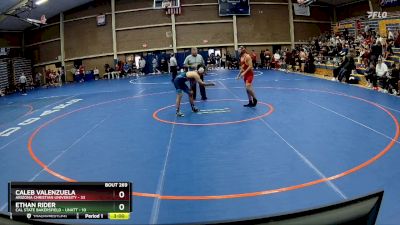 125 lbs Cons. Round 4 - Ethan Rider, Cal State Bakersfield - Unatt vs Caleb Valenzuela, Arizona Christian University