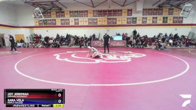 124 lbs Cons. Semi - Joy Jeremiah, Simpson University vs Sara Vela, Menlo College