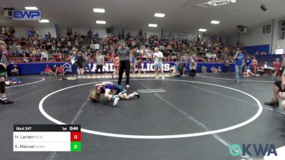 46 lbs Rr Rnd 3 - Hunter Larsen, Blue Devil Wrestling vs Stetson Manuel, Newkirk Takedown Club