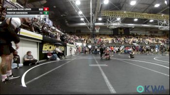 46 lbs Quarterfinal - Jameyah-Rose Lewis, Midwest City Bombers Youth Wrestling Club vs Trevor Davidson, F-5 Grappling