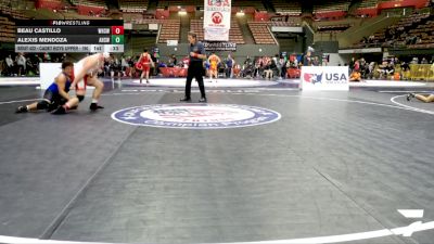 Cadet Boys Upper - 190 lbs Cons. Semis - Beau Castillo, Woodlake High School Wrestling vs Alexis Mendoza, Alisal High School Wrestling