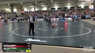 A 144 lbs Quarterfinal - Braylan Cosper, Soddy Daisy vs Hayden Harrell, Clinton High School