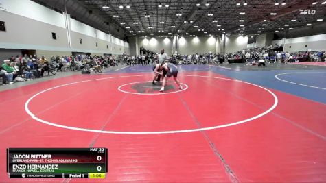 157 lbs Cons. Round 2 - Jadon Bittner, Overland Park-St. Thomas Aquinas HS vs Enzo Hernandez, Francis Howell Central