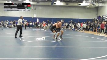 184 lbs Quarterfinal - Roman Martinez, Wesleyan vs Jeremiah Rhames, Johnson & Wales