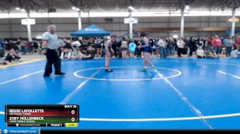 112 lbs Champ. Round 2 - Reese LaFollette, Tri-Valley Titans vs Zoey Hollenbeck, Lakes Middle School