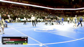 126 Class 1 lbs Champ. Round 1 - Gavin Utz, East Buchanan vs Thomas Kremer, Fatima