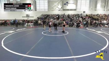 134 lbs Round 3 - Brock Keeler, District 3 Wrestling vs Gracelyn Lasher, District 3 Wrestling