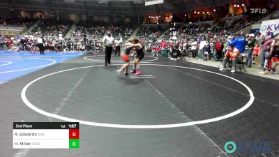 130 lbs 2nd Place - Raelynn Edwards, Scissortail Wrestling Club vs Hailey Miller, Ponca City Wrestling