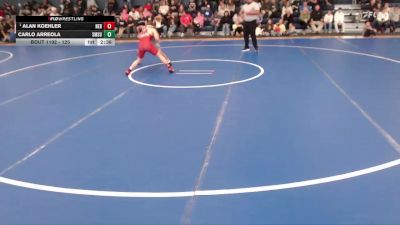 125 lbs Quarterfinal - Alan Koehler, Nebraska vs Carlo Arreola, Southwest Minnesota State