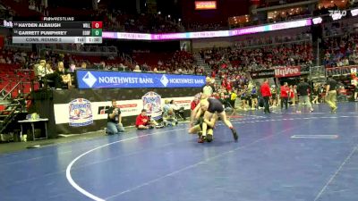 2A-120 lbs Cons. Round 2 - Hayden Albaugh, Williamsburg vs Garrett Pumphrey, Eddyville-Blakesburg-Fremont