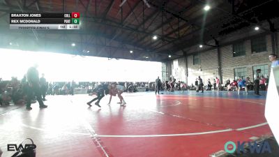 106 lbs Quarterfinal - Braxton Jones, Collinsville Cardinal Youth Wrestling vs Rex McDonald, Port City Wrestling Club