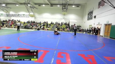 157 lbs Cons. Semi - James Juarez, Bakersfield College vs Nicolas Pham, Cerritos College