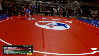 117 lbs 2nd Place Match - Chance Mackey, Top Of The Rock Wrestling Club vs Cade Gorda, Eastside United Wrestling Club