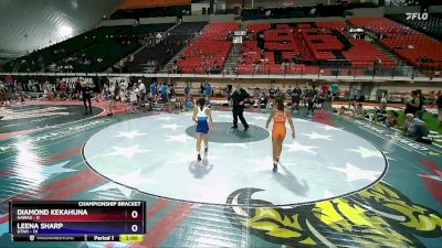 96 lbs Cross Bracket (8 Team) - Diamond Kekahuna, Hawaii vs Leena Sharp, Utah