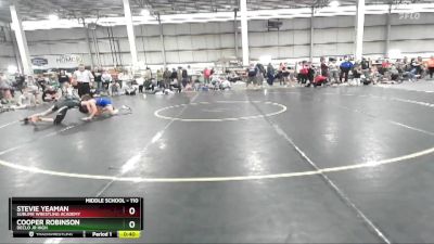 110 lbs Cons. Round 4 - Stevie Yeaman, Sublime Wrestling Academy vs Cooper Robinson, Declo Jr High