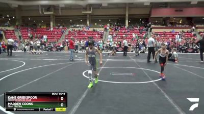 58 lbs Cons. Round 4 - Kane Griekspoor, Maize Wrestling Club vs Madden Coons, TEAM CENTRAL