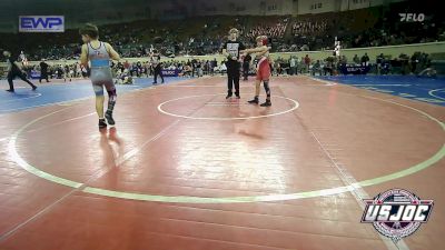 75 lbs Consi Of 8 #2 - Hailen Hiner, Pawnee Wrestling Club vs Mason McDaniel, Chickasha Youth Wrestling