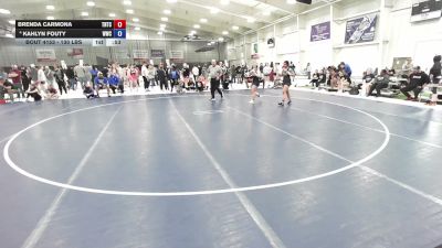 130 lbs Cons. Quarters - Brenda Carmona, Team Nazar Training Center vs Kahlyn Fouty, Whiteland Wrestling Club