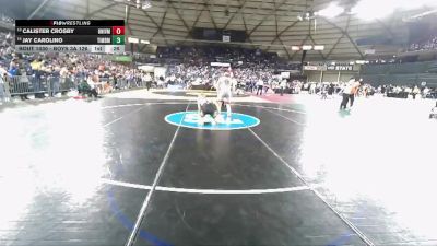 Boys 3A 126 lbs 7th Place Match - Jay Carolino, Timberline vs Calister Crosby, University