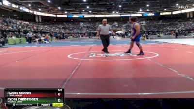 126 lbs Champ. Round 2 - Ryder Christensen, Wasatch Utah vs Mason Rogers, Coeur D Alene