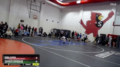 77 lbs Cons. Semi - Maddon Gonzalez, New Castle Youth Wrestling vs Ezra Cappa, Contenders Wrestling Acadamy