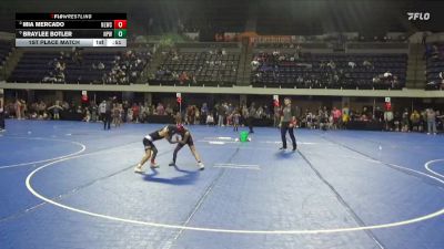 55 lbs 1st Place Match - Braylee Botler, New Prague Wrestling vs Mia Mercado, No Limit Wrestling Club