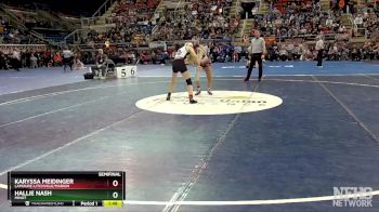 118 lbs Semifinal - Hallie Nash, Minot vs Karyssa Meidinger, LaMoure-Litchville/Marion