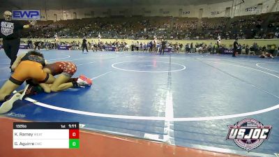 132 lbs Quarterfinal - Kreyson Ramey, Weatherford Youth Wrestling vs Gabriel Aguirre, Cowboy Wrestling Club