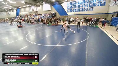 100 lbs Quarterfinal - Ryder Rhoades, Uintah Jr High Wrestling vs Colt Revell, Pleasant Grove