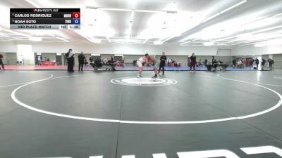 190 lbs 3rd Place Match - Carlos Rodriguez, Mendota High School Wrestling vs Noah Soto, Tulare Union High School Wrestling