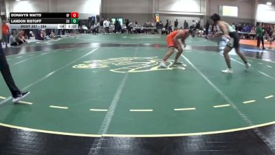 184 lbs Champ. Round 2 - Donavyn Watts, Findlay vs Landon Ristoff, Salem University