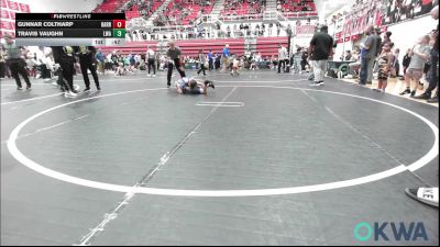 Semifinal - Gunnar Coltharp, Harrah Little League Wrestling vs Travis Vaughn, LWA 14U