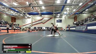 110 lbs Quarterfinal - Makayla Bros, Geneseo vs Reaghan Madura, Springfield [Coop]