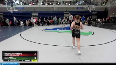 85 lbs Champ. Round 1 - Lilli Rady, Lil Mavs Wrestling vs Brooklyn Phillips, Grizzly Wrestling Club