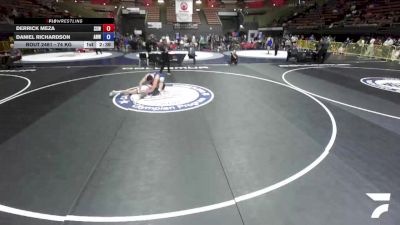 74 kg Cons. Round 3 - Derrick Meza, Surfside X Wrestling vs Daniel Richardson, All Navy Wrestling