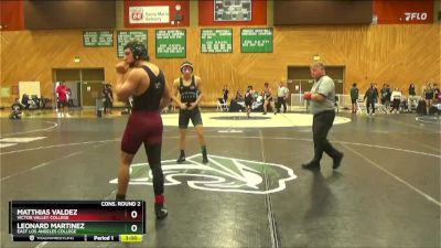 157 lbs Cons. Round 2 - Leonard Martinez, East Los Angeles College vs Matthias Valdez, Victor Valley College