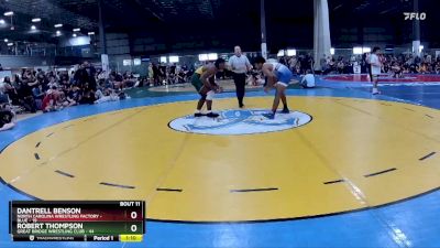 215 lbs Placement Matches (8 Team) - Robert Thompson, GREAT BRIDGE WRESTLING CLUB vs Dantrell Benson, NORTH CAROLINA WRESTLING FACTORY - BLUE