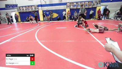 67 lbs 3rd Place - Ollie Page, Fort Gibson Youth Wrestling vs Kooper Hargis, Henryetta Knights Wrestling Club